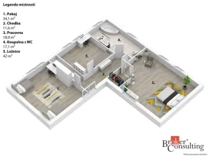 Pronájem bytu 3+kk, Mladá Boleslav - Bezděčín, 110 m2
