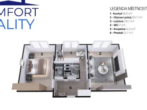 Pronájem bytu 2+1, Ostrava - Poruba, Kyjevská, 52 m2