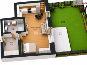 Pronájem bytu 1+kk, Praha - Modřany, Kolmanova, 37 m2