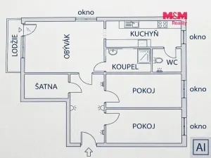 Pronájem bytu 3+kk, Litoměřice - Předměstí, Hrubínova, 72 m2