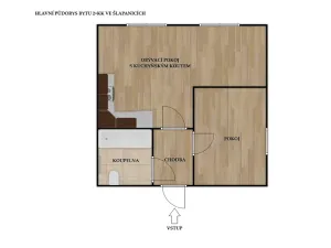 Pronájem bytu 2+kk, Šlapanice, Švehlova, 39 m2