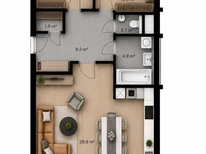 Prodej bytu 3+kk, Brno, Podveská, 69 m2