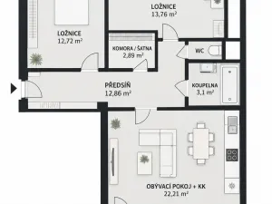 Prodej bytu 3+kk, Praha, Tupolevova, 73 m2