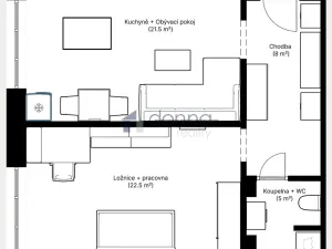 Pronájem bytu 2+kk, Praha, Vršovická, 57 m2