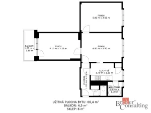 Prodej bytu 3+1, Modřice, Pilcova, 77 m2