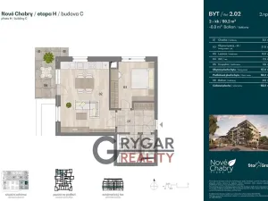 Pronájem bytu 2+kk, Praha - Dolní Chabry, Za Pískovnou, 57 m2