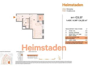 Pronájem bytu 1+kk, Praha - Holešovice, Vrbenského, 34 m2