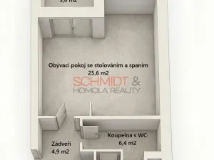 Pronájem bytu 1+kk, Hustopeče, Husova, 37 m2