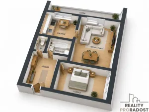 Prodej bytu 2+1, Bílina, Aléská, 48 m2
