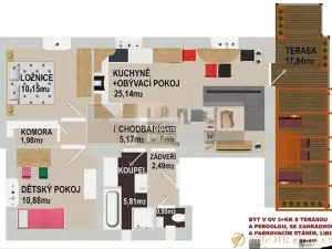 Pronájem bytu 3+kk, Libiš, Za Rybníčkem, 71 m2