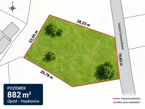 Prodej pozemku pro bydlení, Újezd - Haukovice, 882 m2