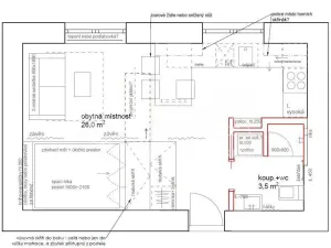 Prodej bytu 1+kk, Neratovice, Školní, 30 m2