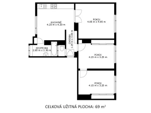 Prodej bytu 3+1, Přibice, 69 m2