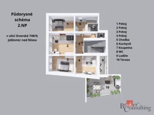 Prodej bytu 4+1, Jablonec nad Nisou, Dvorská, 130 m2