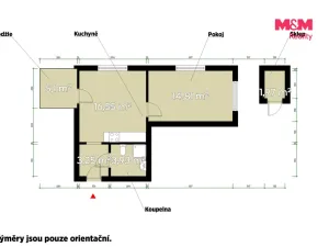 Pronájem bytu 2+kk, Plzeň - Jižní Předměstí, U Borských kasáren, 44 m2