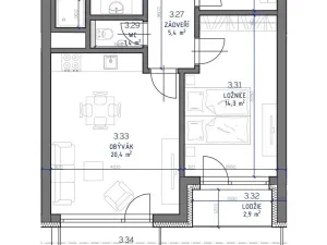 Pronájem bytu 2+kk, Kutná Hora, Za Lidkou, 52 m2