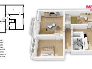 Prodej bytu 3+1, Chrudim - Chrudim IV, Na Rozhledně, 70 m2