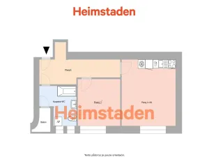 Pronájem bytu 2+kk, Ostrava - Kunčičky, Nadační, 46 m2