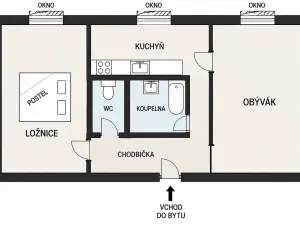 Prodej bytu 2+1, Praha - Libeň, Sokolovská, 51 m2