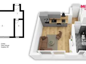 Prodej bytu 1+kk, Praha - Vysočany, Kolbenova, 22 m2