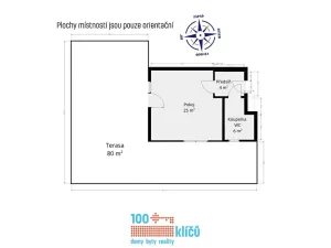 Pronájem bytu 1+kk, Praha - Lipence, Oddechová, 35 m2