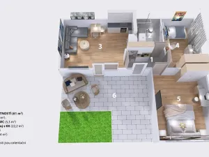 Pronájem bytu 3+kk, Brno, Pod Mniší horou, 61 m2