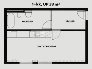Pronájem bytu 1+kk, Brno, Auerswaldova, 38 m2