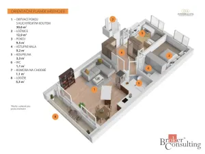 Pronájem bytu 3+kk, Praha - Prosek, Cihlářská, 74 m2