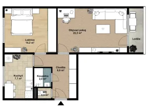 Prodej bytu 2+1, Holešov, U Letiště, 57 m2