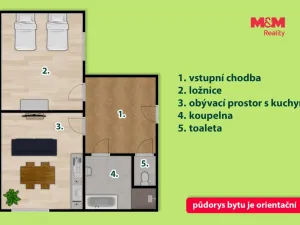 Pronájem bytu 2+kk, Holice, Palackého, 53 m2