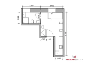 Pronájem bytu 1+kk, Hradec Králové - Plotiště nad Labem, 16 m2