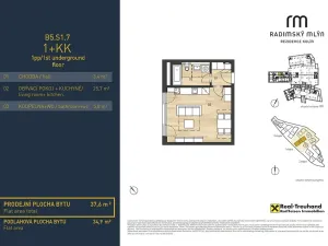 Prodej bytu 1+kk, Kolín, Brankovická, 38 m2