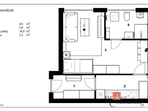 Pronájem bytu 1+kk, Žacléř, Rýchorské náměstí, 36 m2