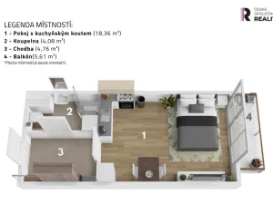 Pronájem bytu 1+kk, Praha - Třebonice, Do zahrádek I, 29 m2