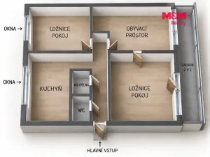 Prodej bytu 3+1, Frýdek-Místek - Místek, Bezručova, 74 m2