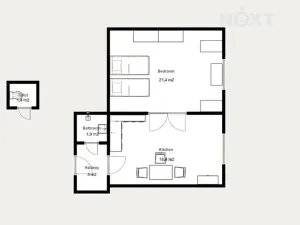 Pronájem bytu 2+kk, Praha - Nové Město, Plavecká, 46 m2