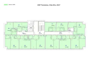 Pronájem bytu 2+kk, Pardubice, třída Míru, 53 m2