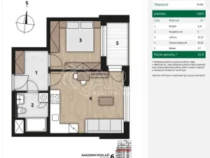 Pronájem bytu 2+kk, Praha - Hlubočepy, Fabiánové, 42 m2