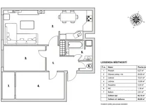 Pronájem bytu 3+kk, Praha - Petrovice, Rezlerova, 63 m2