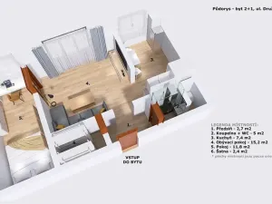 Pronájem bytu 2+1, Olomouc, Družební, 45 m2