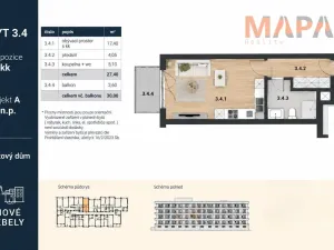 Prodej bytu 1+kk, Praha - Kbely, Mladoboleslavská, 27 m2