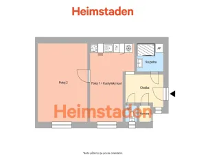 Pronájem bytu 2+kk, Ostrava - Moravská Ostrava, Nedbalova, 45 m2
