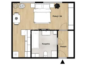 Pronájem bytu 1+kk, Praha - Řepy, Makovského, 36 m2