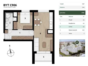 Prodej bytu 2+kk, Praha - Hostivař, U továren, 50 m2