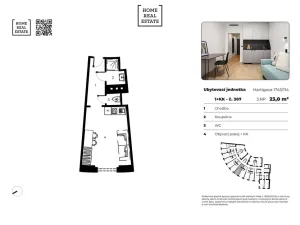 Prodej bytu 1+kk, Praha - Žižkov, Hartigova, 23 m2