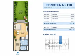 Pronájem bytu 1+kk, Brno, Komárovská, 38 m2