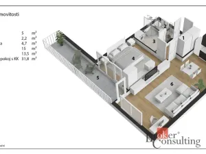 Pronájem bytu 2+kk, Pardubice - Zelené Předměstí, Boženy Vikové-Kunětické, 58 m2