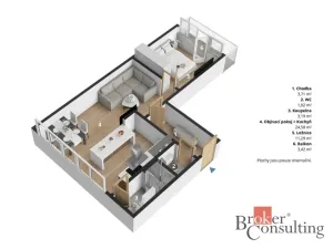 Prodej bytu 2+kk, Nové Město nad Metují, Malecí, 43 m2