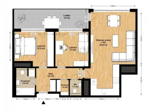 Prodej bytu 3+kk, Praha - Holešovice, U Pergamenky, 85 m2