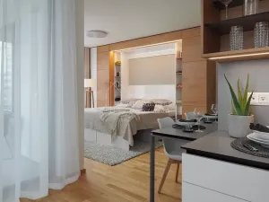 Pronájem bytu 1+kk, Praha - Střížkov, Střížkovská, 46 m2